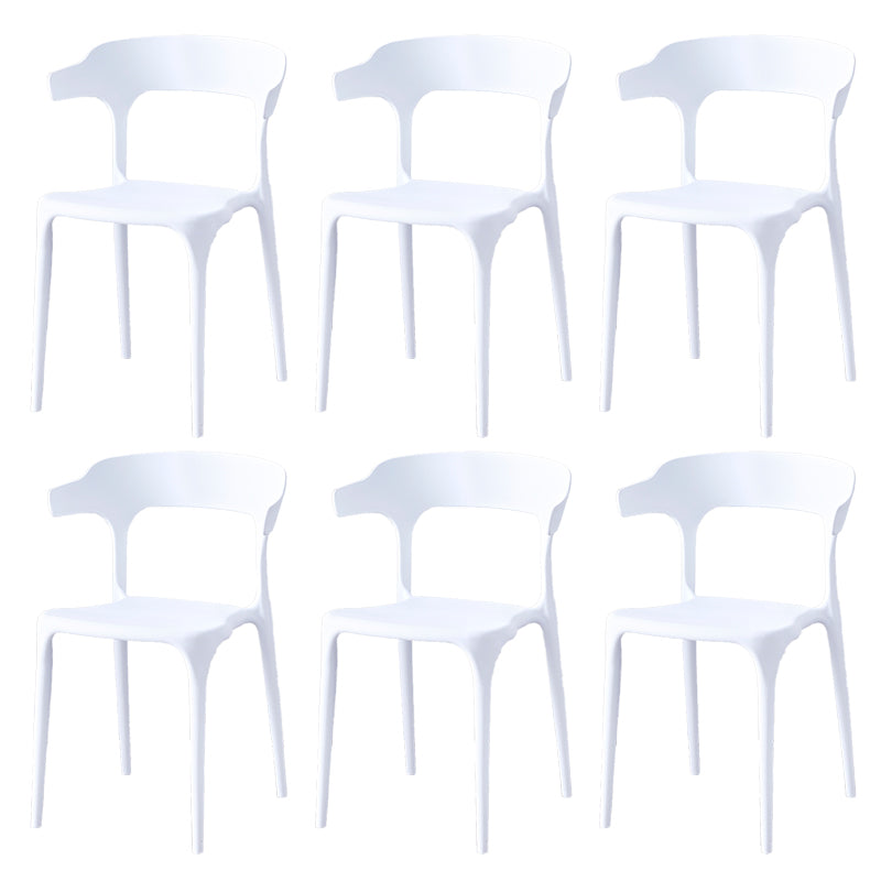 Contemporary Indoor-Outdoor Plastic Open Back Stackable Dining Side Chair