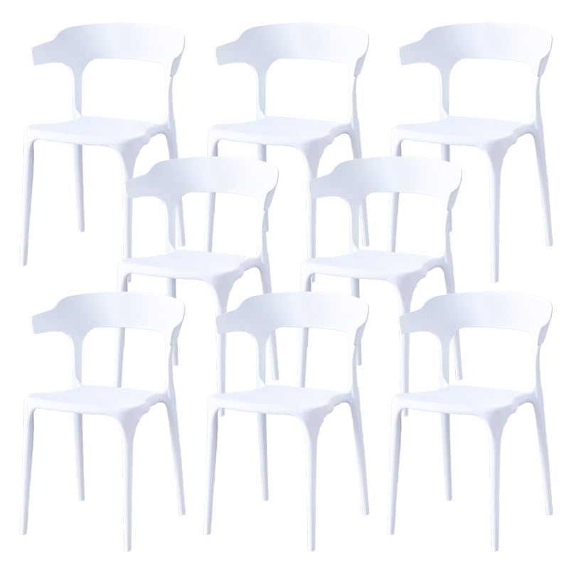 Contemporary Indoor-Outdoor Plastic Open Back Stackable Dining Side Chair