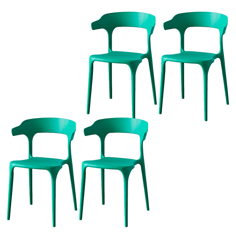 Contemporary Indoor-Outdoor Plastic Open Back Stackable Dining Side Chair