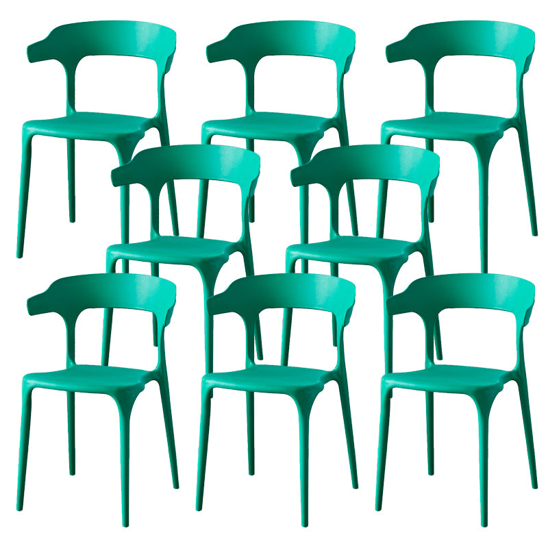 Contemporary Indoor-Outdoor Plastic Open Back Stackable Dining Side Chair