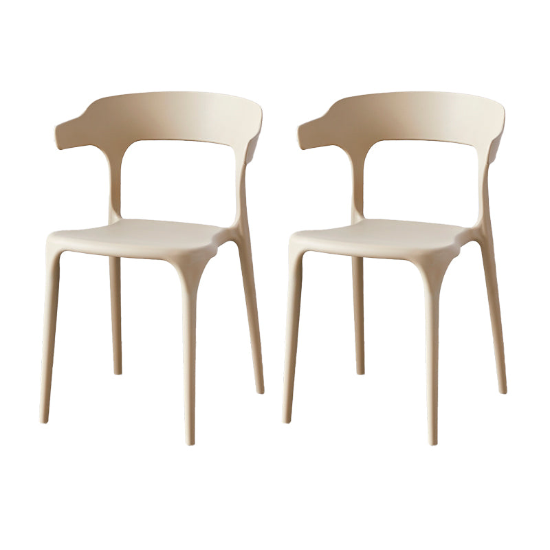Contemporary Indoor-Outdoor Plastic Open Back Stackable Dining Side Chair