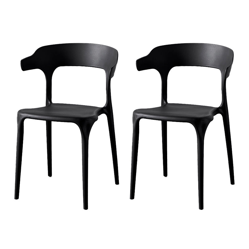 Contemporary Indoor-Outdoor Plastic Open Back Stackable Dining Side Chair