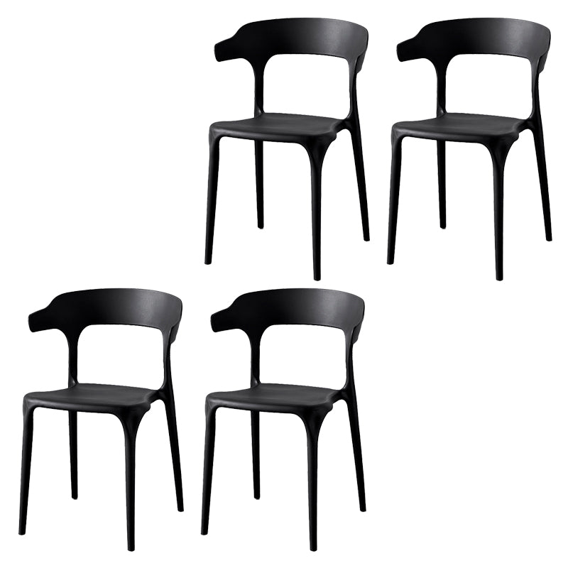Contemporary Indoor-Outdoor Plastic Open Back Stackable Dining Side Chair