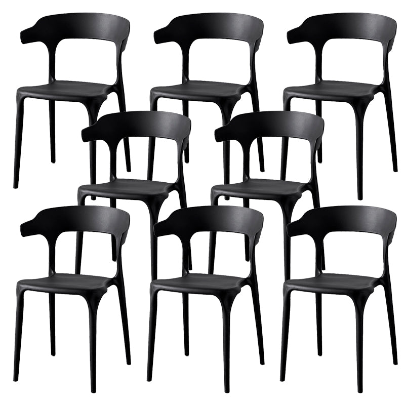 Contemporary Indoor-Outdoor Plastic Open Back Stackable Dining Side Chair