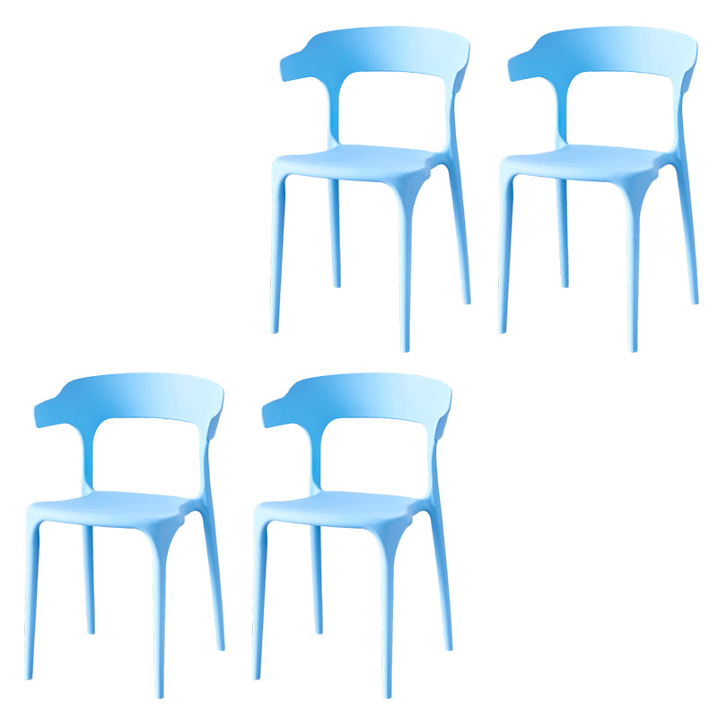 Contemporary Indoor-Outdoor Plastic Open Back Stackable Dining Side Chair