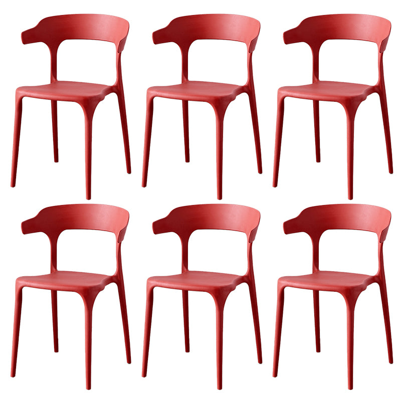 Contemporary Indoor-Outdoor Plastic Open Back Stackable Dining Side Chair