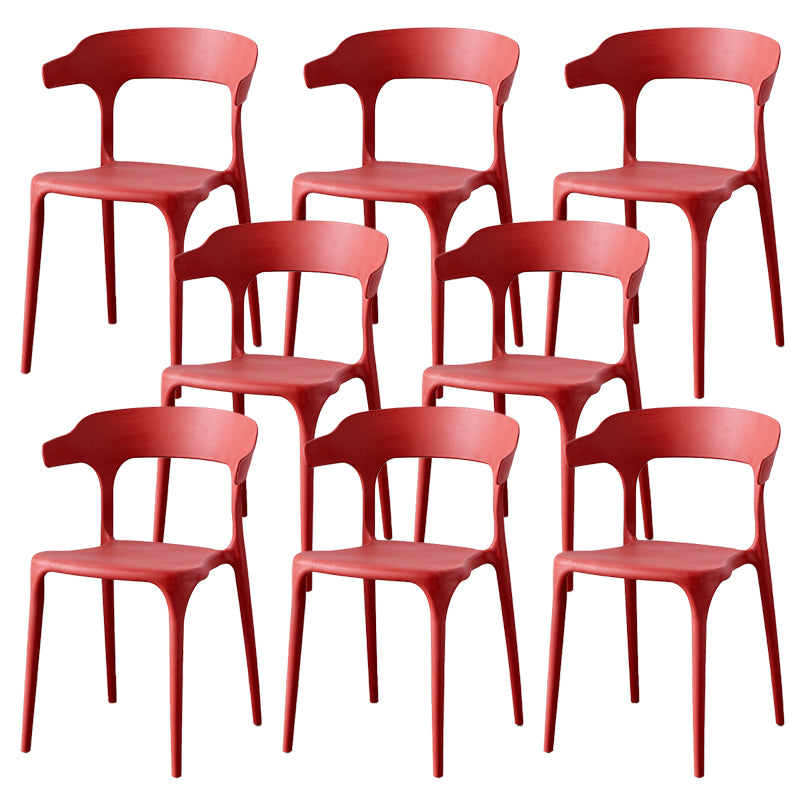 Contemporary Indoor-Outdoor Plastic Open Back Stackable Dining Side Chair