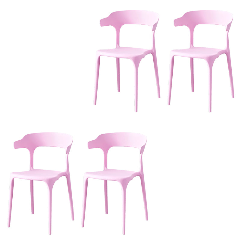 Contemporary Indoor-Outdoor Plastic Open Back Stackable Dining Side Chair