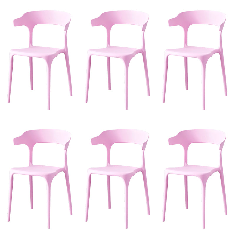 Contemporary Indoor-Outdoor Plastic Open Back Stackable Dining Side Chair