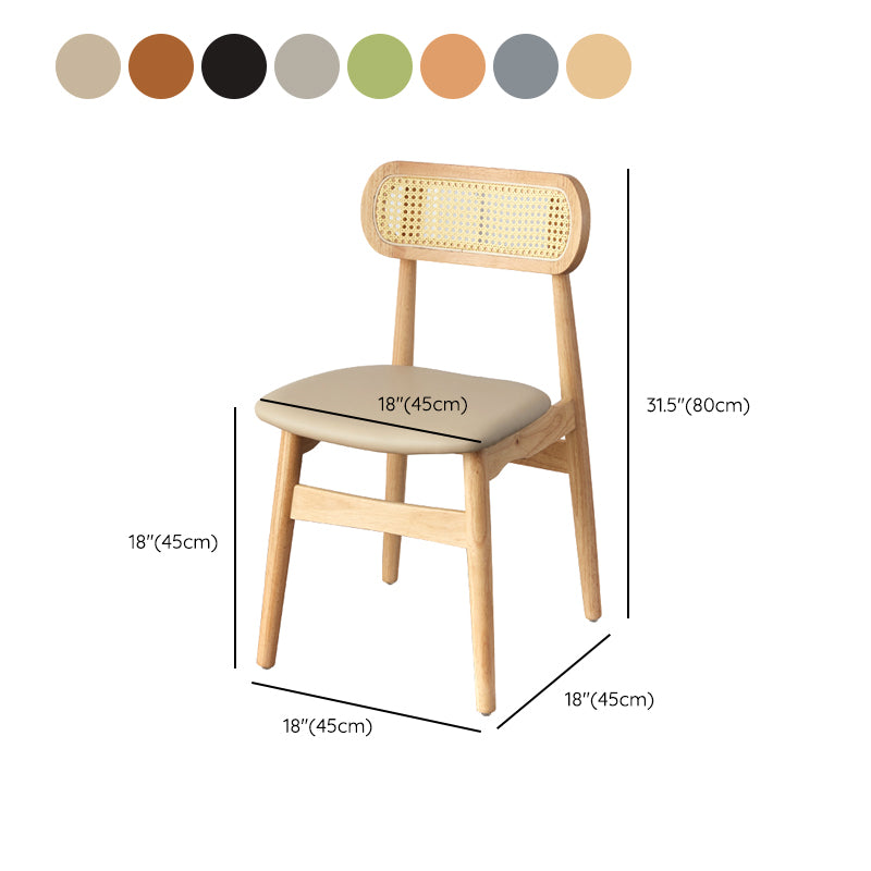 Contemporary Indoor Solid Wood Open Back Dining Side Chair for Restaurant