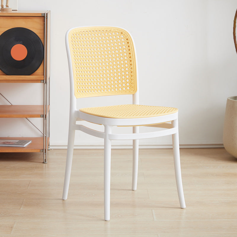 Contemporary Indoor Plastic Open Back Stackable Dining Side Chair