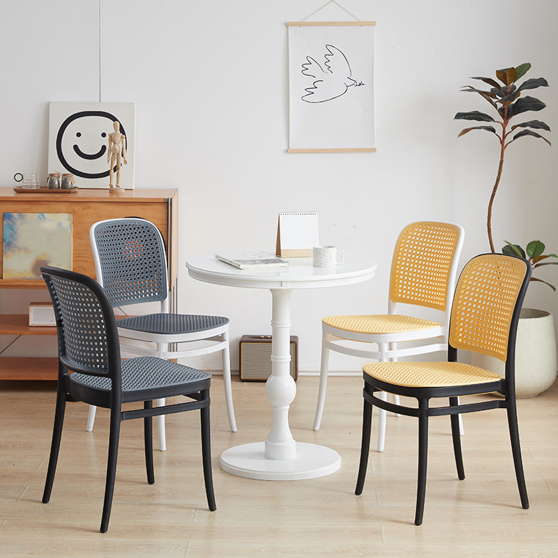Contemporary Indoor Plastic Open Back Stackable Dining Side Chair