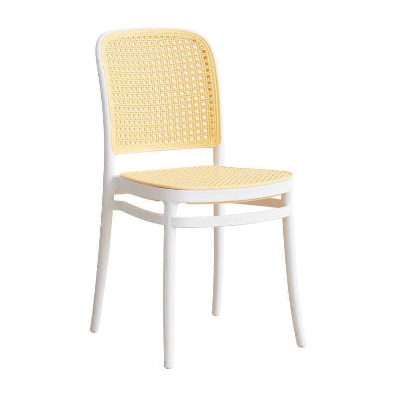 Contemporary Indoor Plastic Open Back Stackable Dining Side Chair