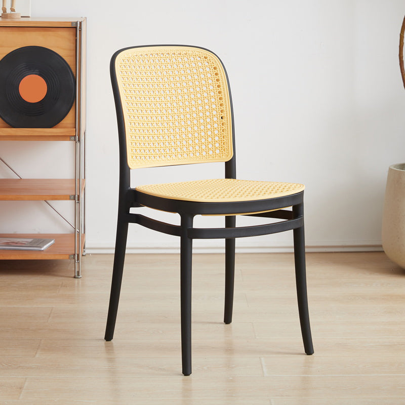 Contemporary Indoor Plastic Open Back Stackable Dining Side Chair