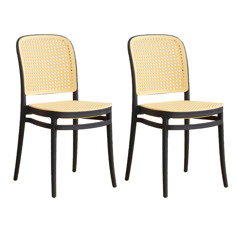 Contemporary Indoor Plastic Open Back Stackable Dining Side Chair
