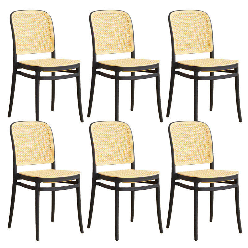 Contemporary Indoor Plastic Open Back Stackable Dining Side Chair