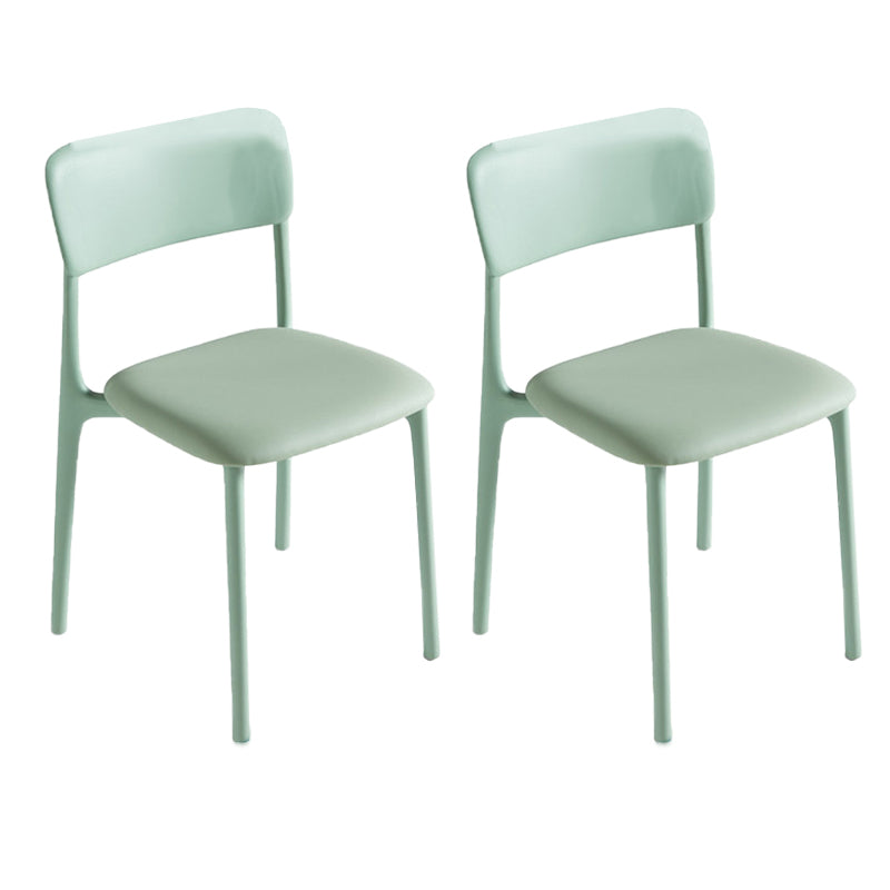 Modern Armless Dining Chairs Plastic Open Back Dining Chairs for Dining Room