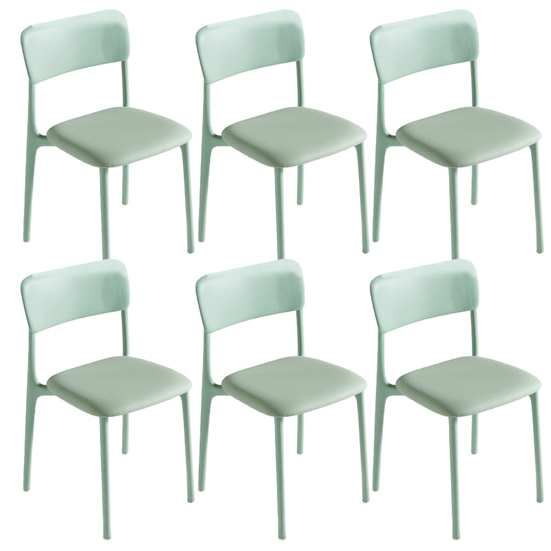 Modern Armless Dining Chairs Plastic Open Back Dining Chairs for Dining Room