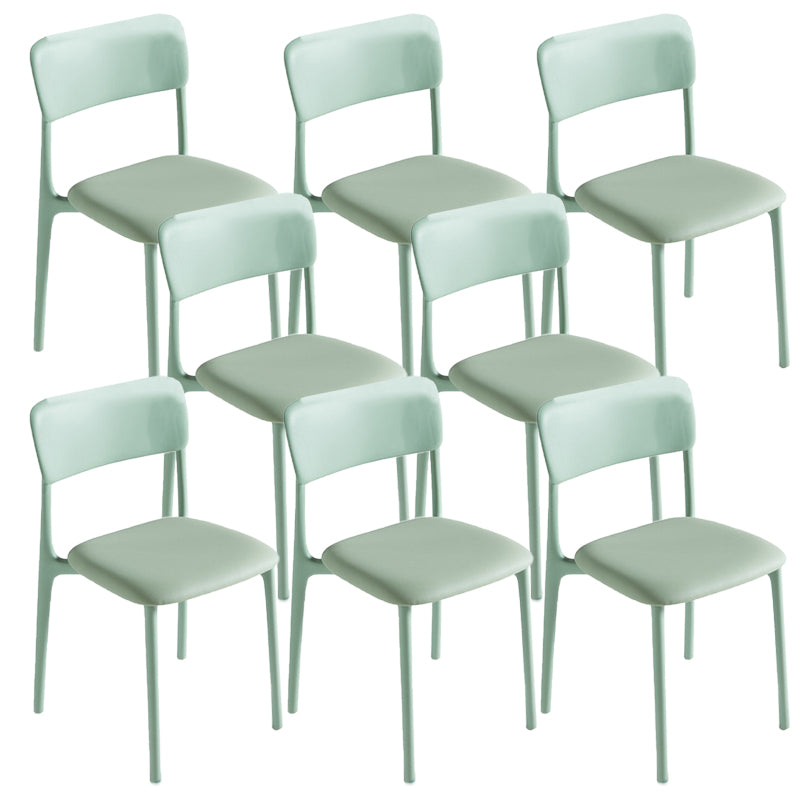 Modern Armless Dining Chairs Plastic Open Back Dining Chairs for Dining Room