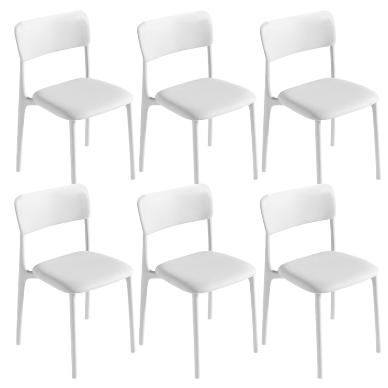 Modern Armless Dining Chairs Plastic Open Back Dining Chairs for Dining Room