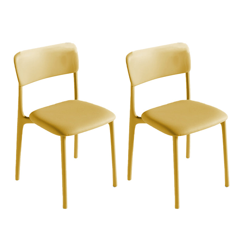 Modern Armless Dining Chairs Plastic Open Back Dining Chairs for Dining Room