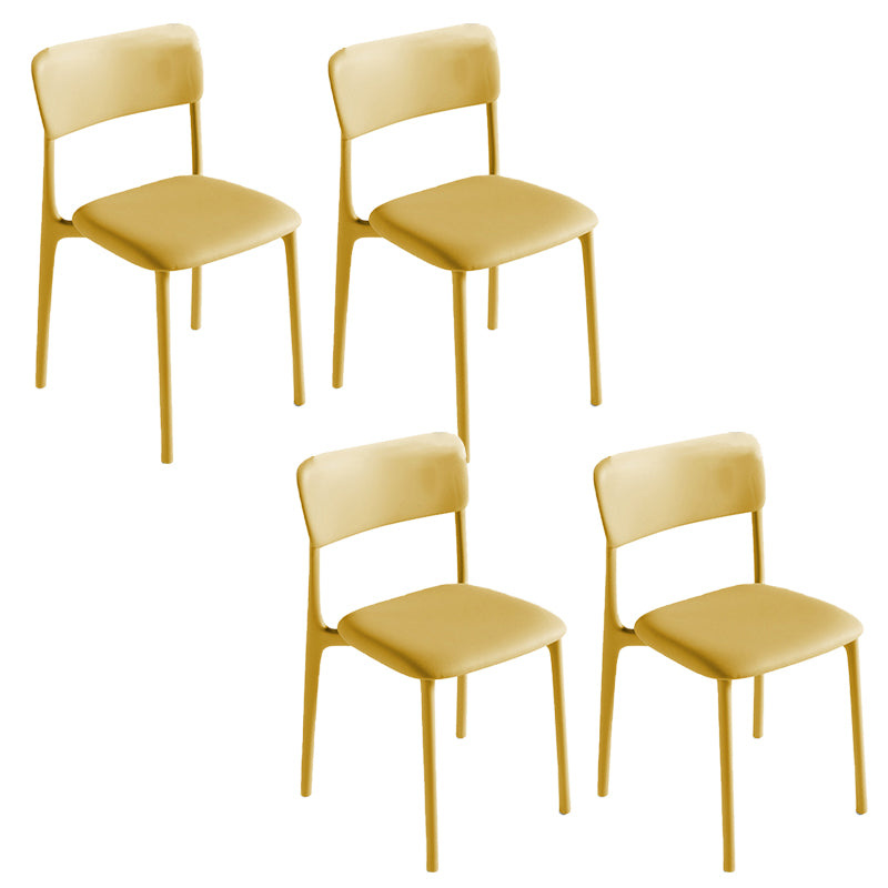 Modern Armless Dining Chairs Plastic Open Back Dining Chairs for Dining Room