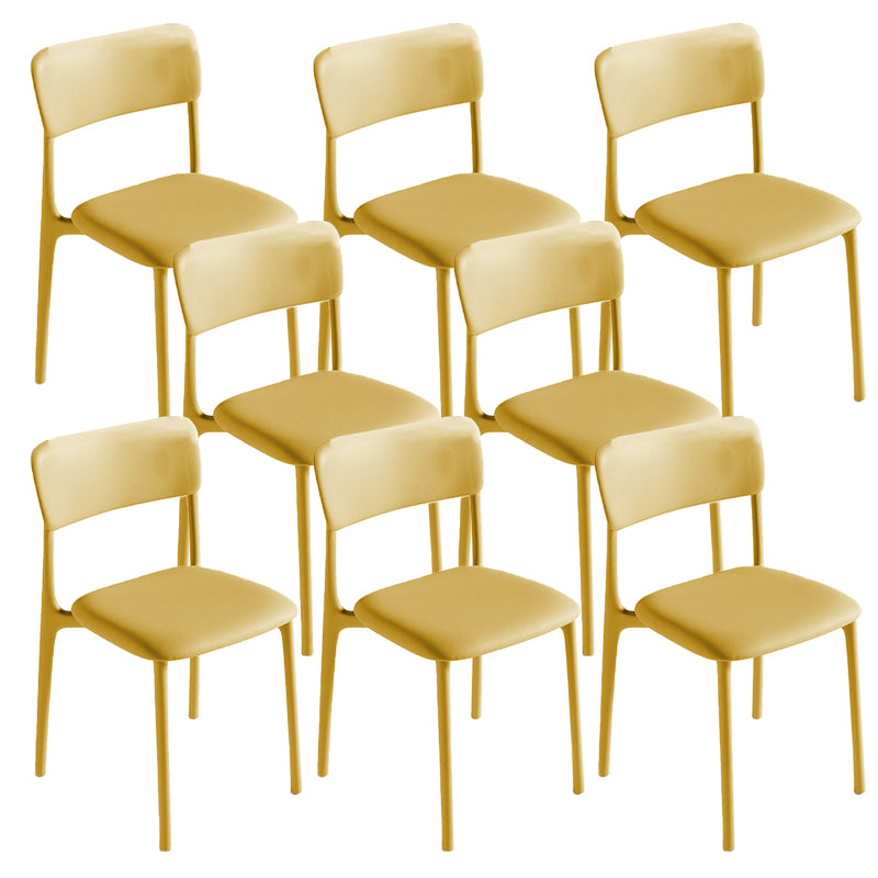 Modern Armless Dining Chairs Plastic Open Back Dining Chairs for Dining Room