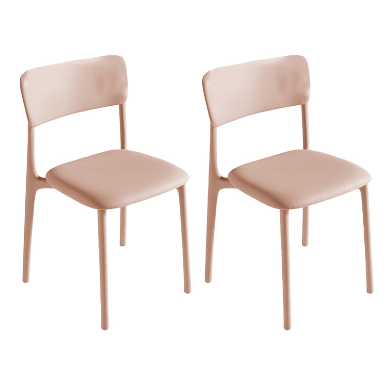 Modern Armless Dining Chairs Plastic Open Back Dining Chairs for Dining Room