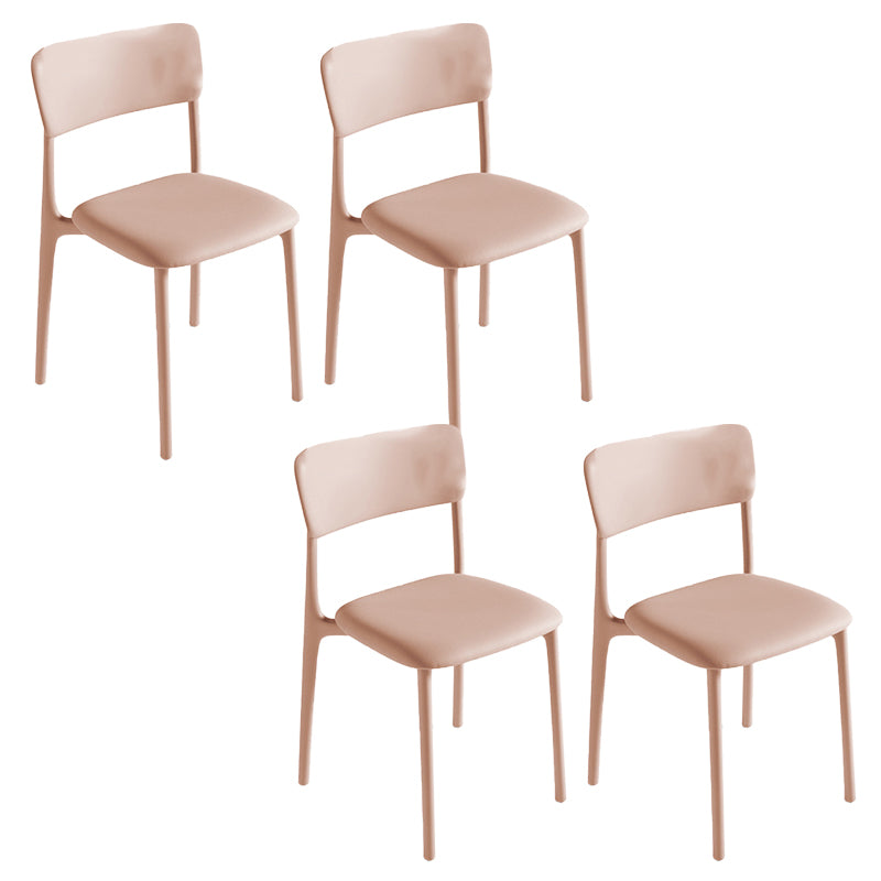 Modern Armless Dining Chairs Plastic Open Back Dining Chairs for Dining Room