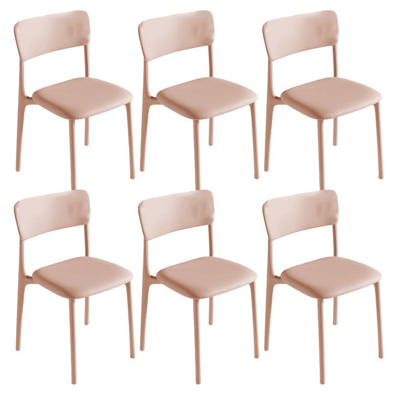 Modern Armless Dining Chairs Plastic Open Back Dining Chairs for Dining Room