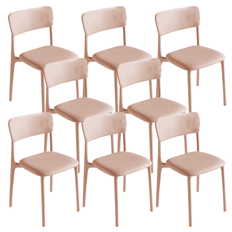 Modern Armless Dining Chairs Plastic Open Back Dining Chairs for Dining Room