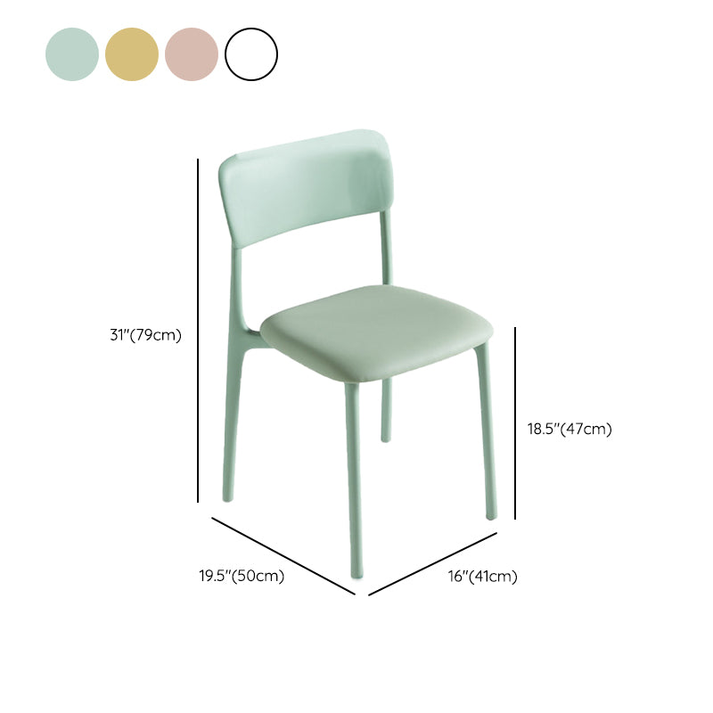 Modern Armless Dining Chairs Plastic Open Back Dining Chairs for Dining Room