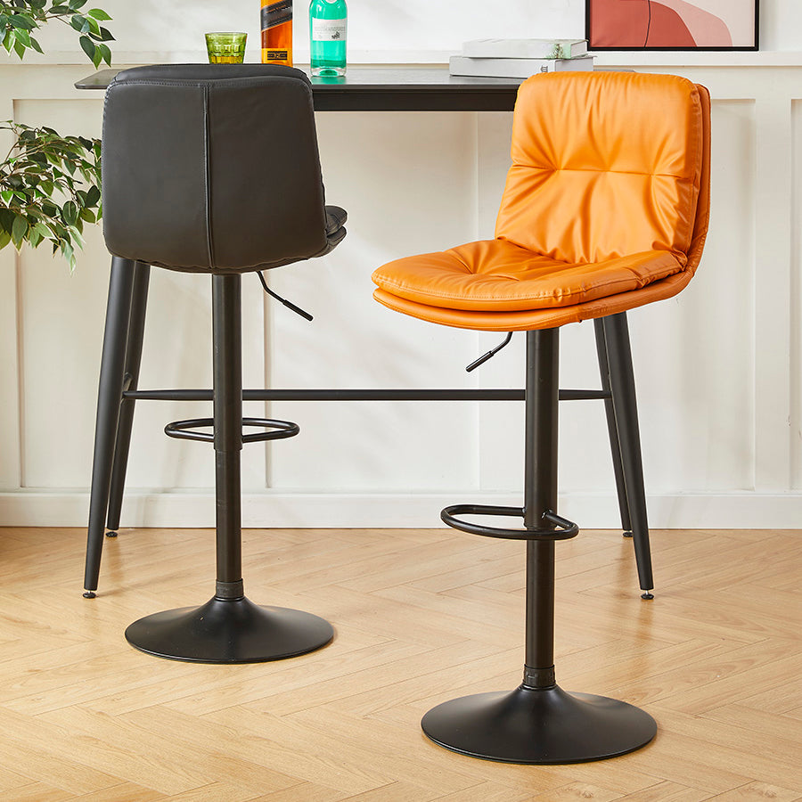 Modern Style Revolving Adjustable Upholstered Bar Stool with Metal Legs