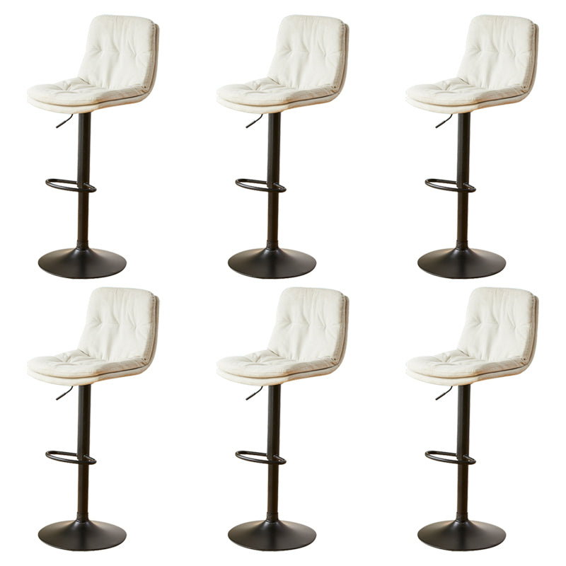 Modern Style Revolving Adjustable Upholstered Bar Stool with Metal Legs