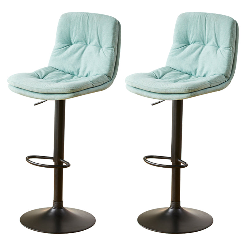Modern Style Revolving Adjustable Upholstered Bar Stool with Metal Legs