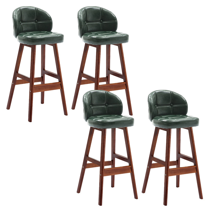 Contemporary Low Back Rubberwood Indoor Bar Stools with Cushion