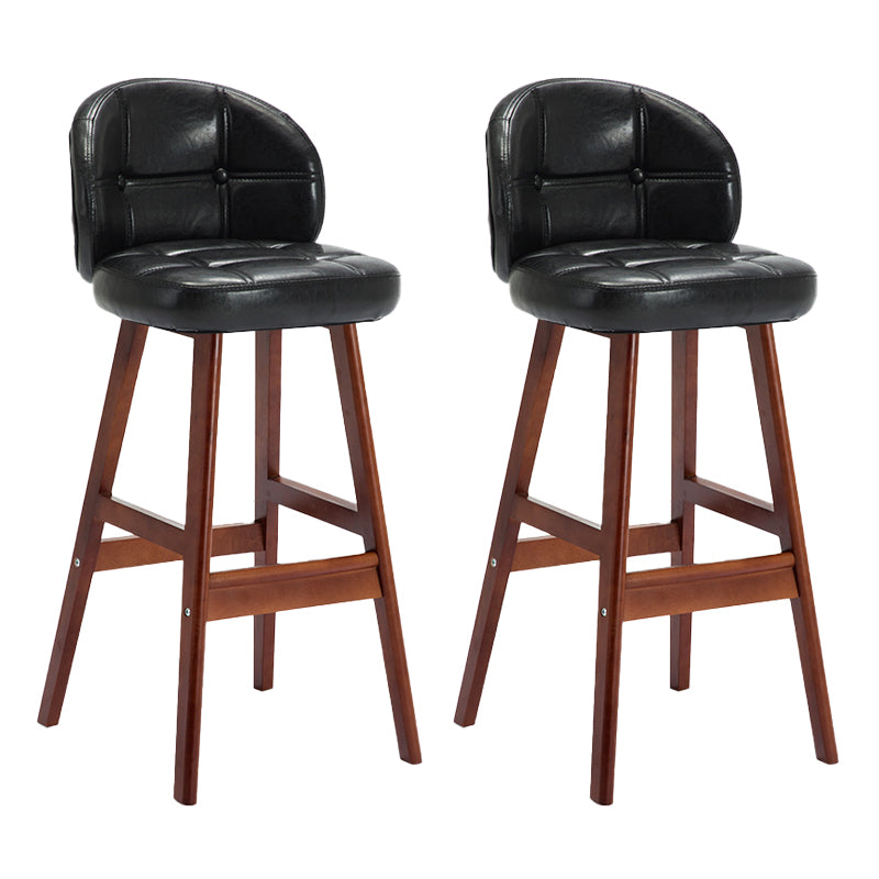 Contemporary Low Back Rubberwood Indoor Bar Stools with Cushion