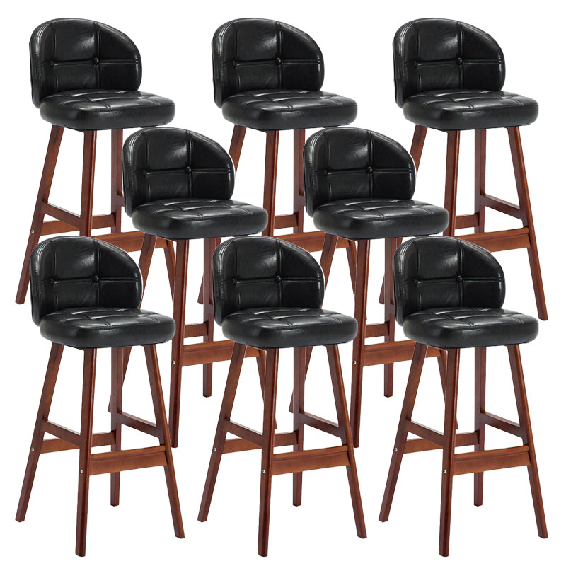 Contemporary Low Back Rubberwood Indoor Bar Stools with Cushion