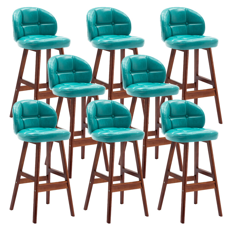 Contemporary Low Back Rubberwood Indoor Bar Stools with Cushion