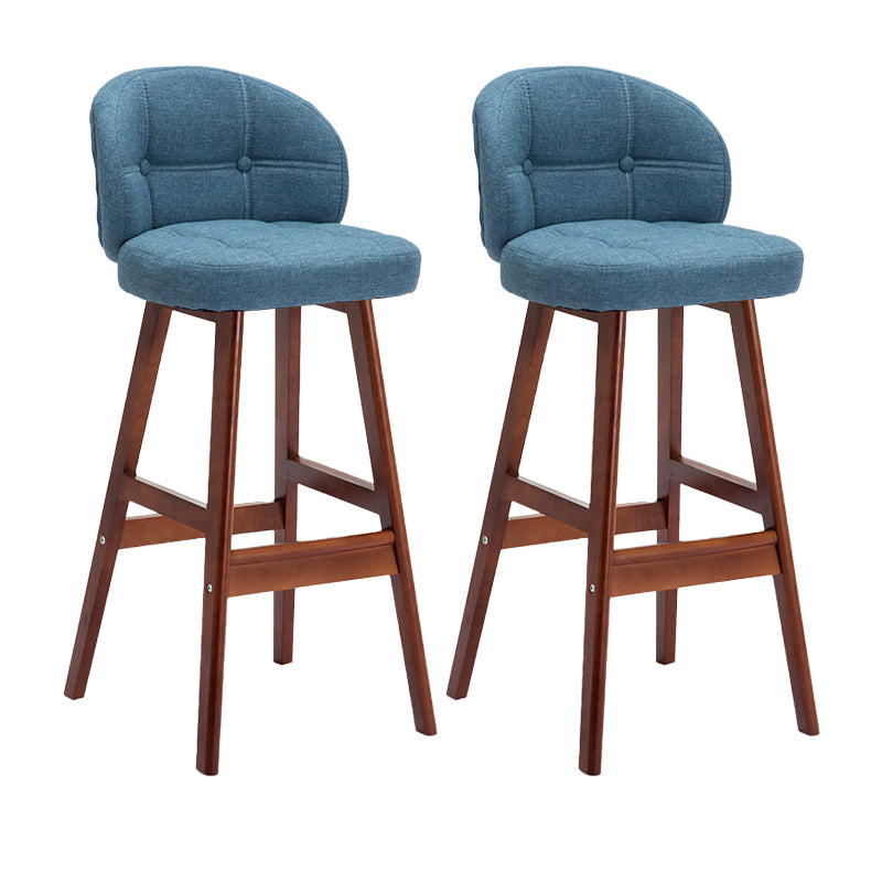 Contemporary Low Back Rubberwood Indoor Bar Stools with Cushion