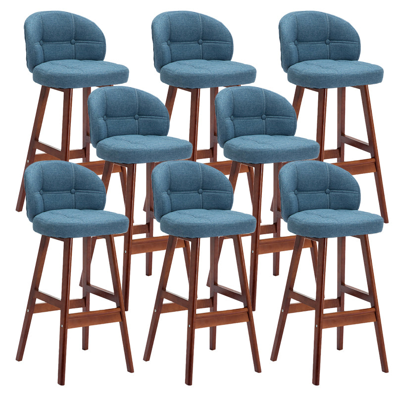 Contemporary Low Back Rubberwood Indoor Bar Stools with Cushion