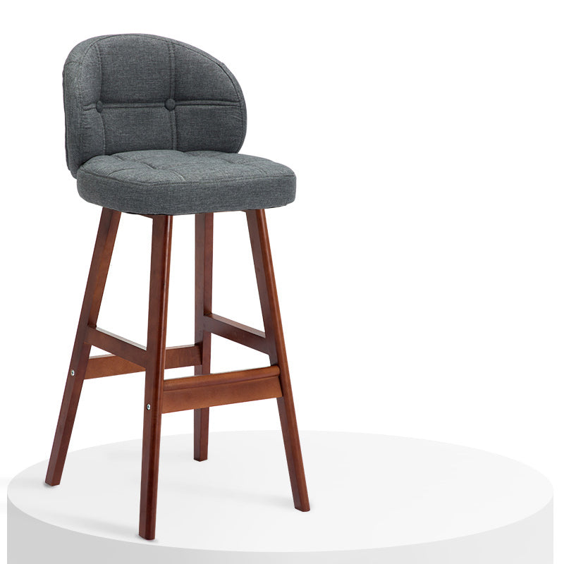 Contemporary Low Back Rubberwood Indoor Bar Stools with Cushion