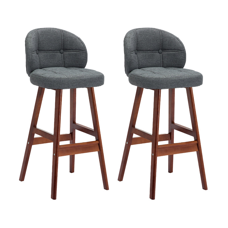 Contemporary Low Back Rubberwood Indoor Bar Stools with Cushion