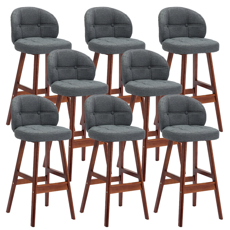 Contemporary Low Back Rubberwood Indoor Bar Stools with Cushion