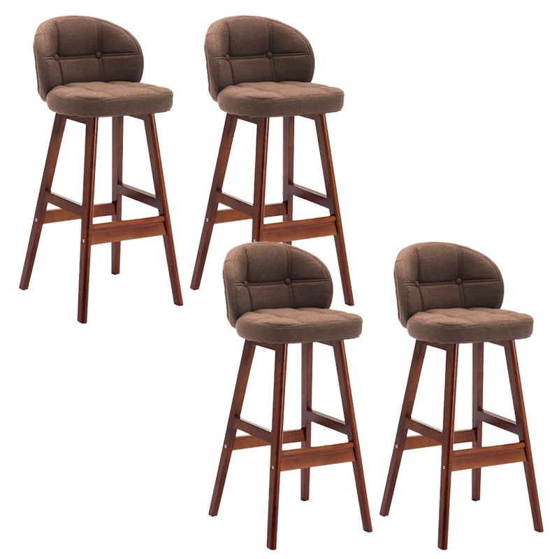 Contemporary Low Back Rubberwood Indoor Bar Stools with Cushion