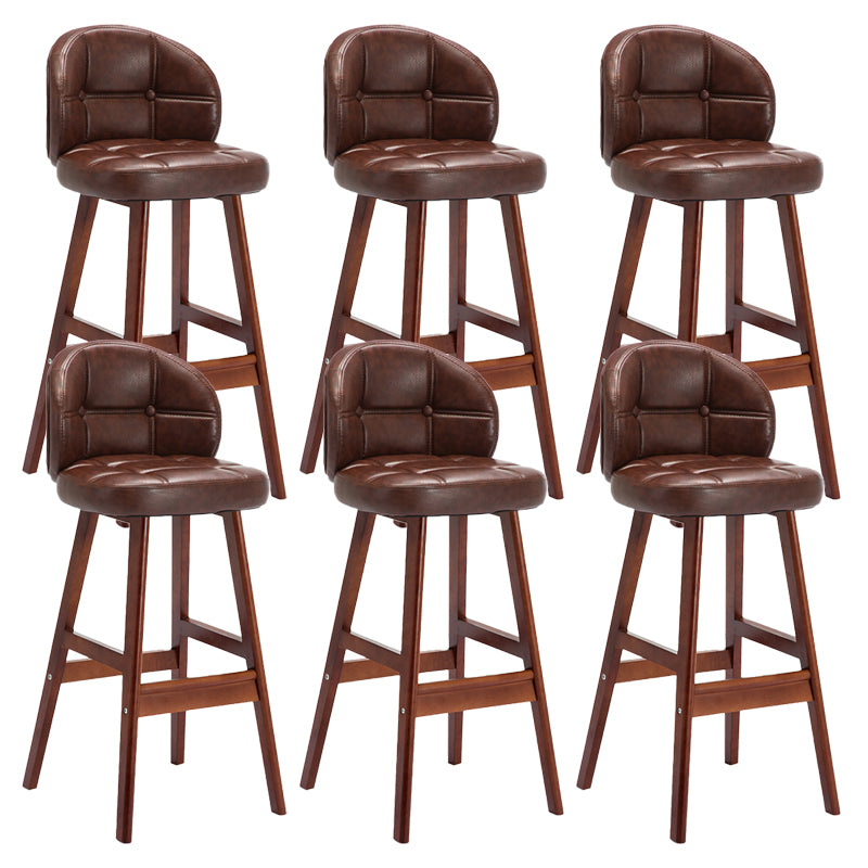Contemporary Low Back Rubberwood Indoor Bar Stools with Cushion