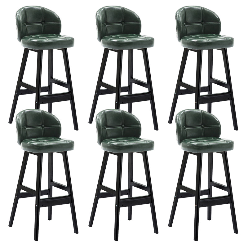 Contemporary Low Back Rubberwood Indoor Bar Stools with Cushion