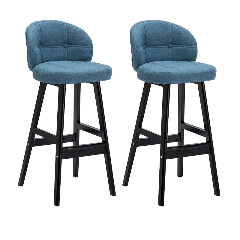 Contemporary Low Back Rubberwood Indoor Bar Stools with Cushion