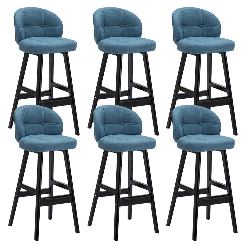 Contemporary Low Back Rubberwood Indoor Bar Stools with Cushion