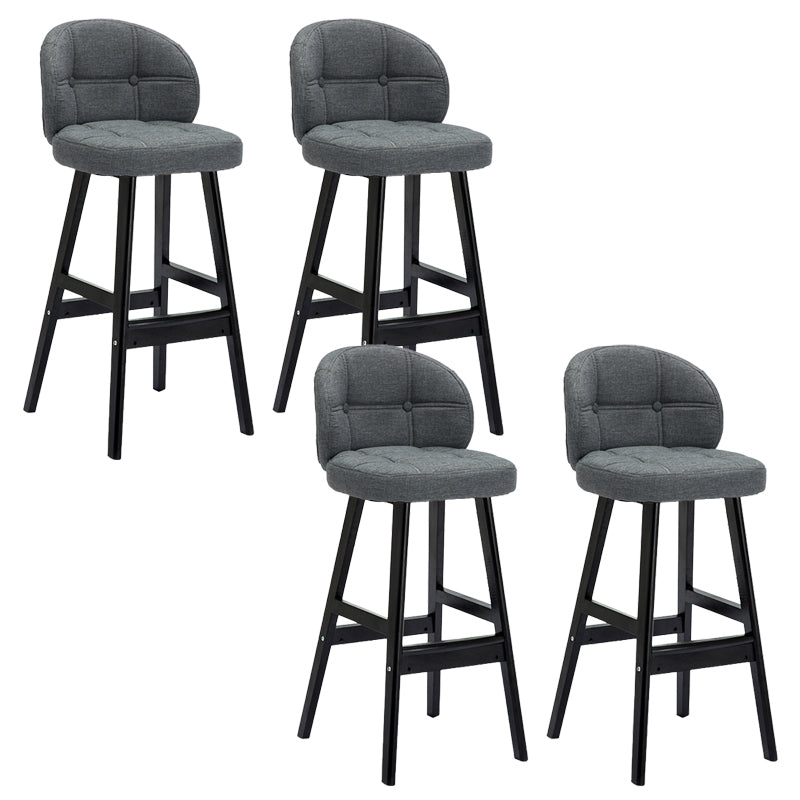 Contemporary Low Back Rubberwood Indoor Bar Stools with Cushion